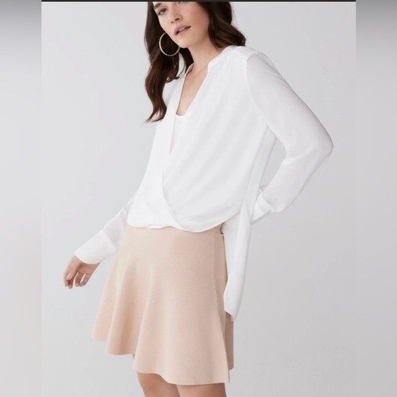 BCBGMaxaria JAKLYN DRAPED FRONT High- Low BLOUSE XS - Picture 6 of 9